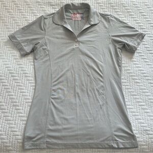SOLD- Women's Chick-fil-A Gray Polo Shirt